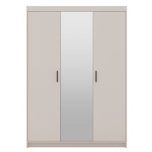 Szafa trzydrzwiowa z lustrem 133 cm uchylna TRINO beżowa